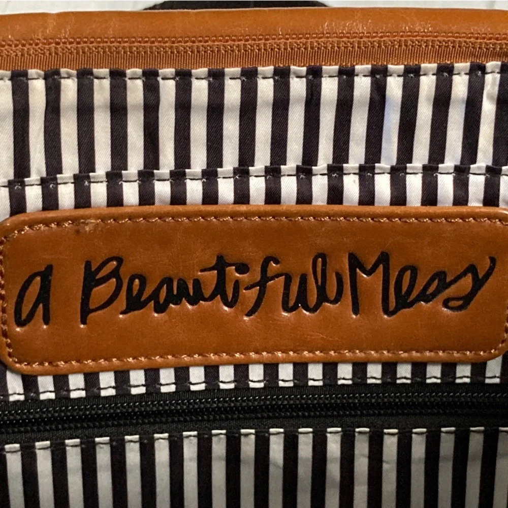 Kelly Moore + A Beautiful Mess Brown Camera Diaper Messenger Bag